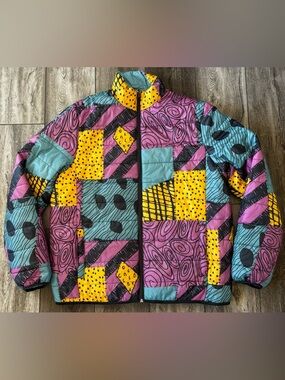 Disney Nightmare Before Christmas Sally Reversible Puffer Jacket Adult SZ LARGE